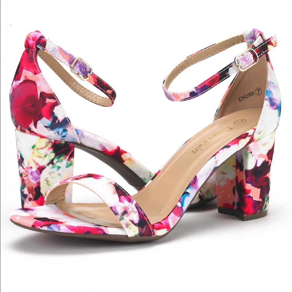 Chunk heel pump sandals.